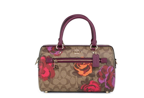 COACH Rowan Medium Jumbo Floral Print Coated Canvas Satchel Handbag